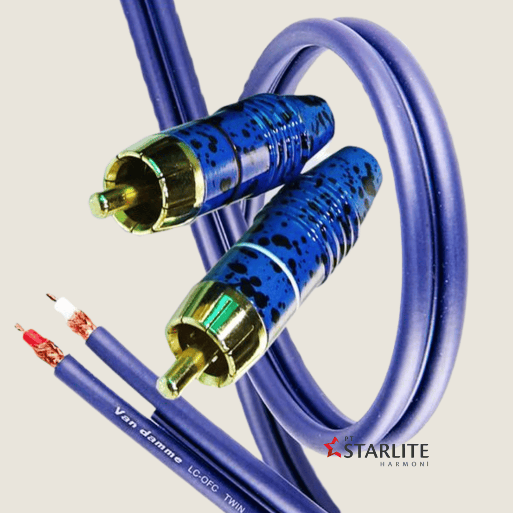 VAN DAMME - LCOFC Twin Interconnect Cable / RCA Cable + Jack Biru