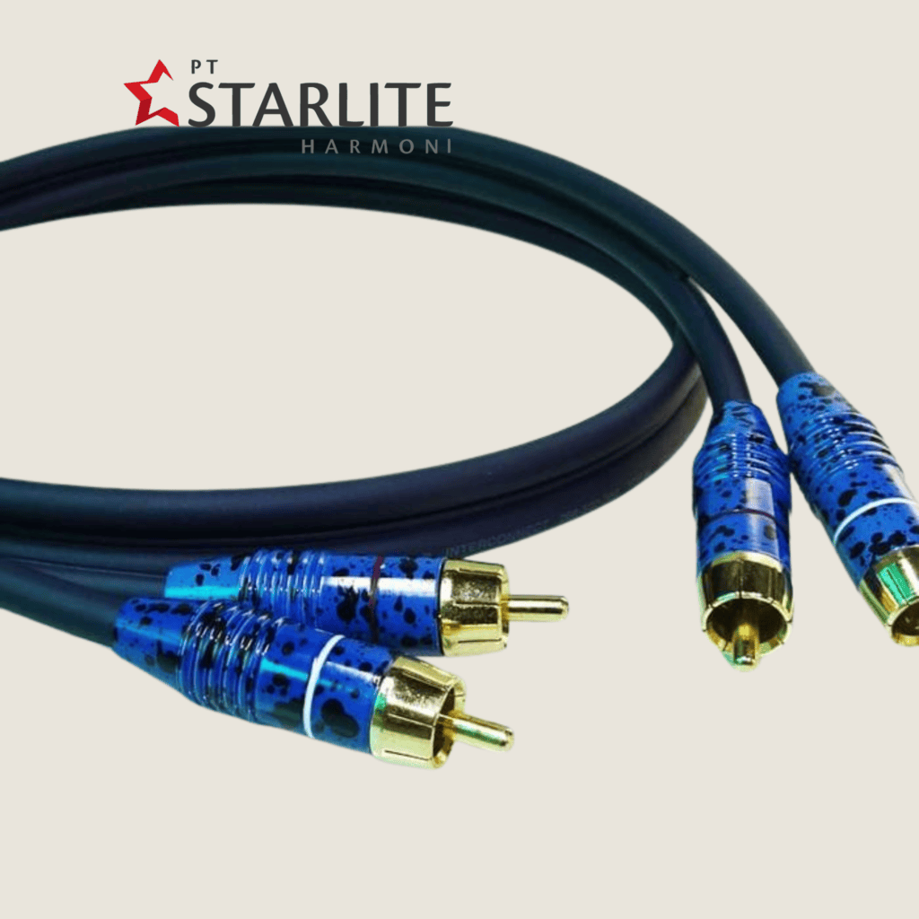 VAN DAMME - LCOFC Twin Interconnect Cable / RCA Cable + Jack Biru