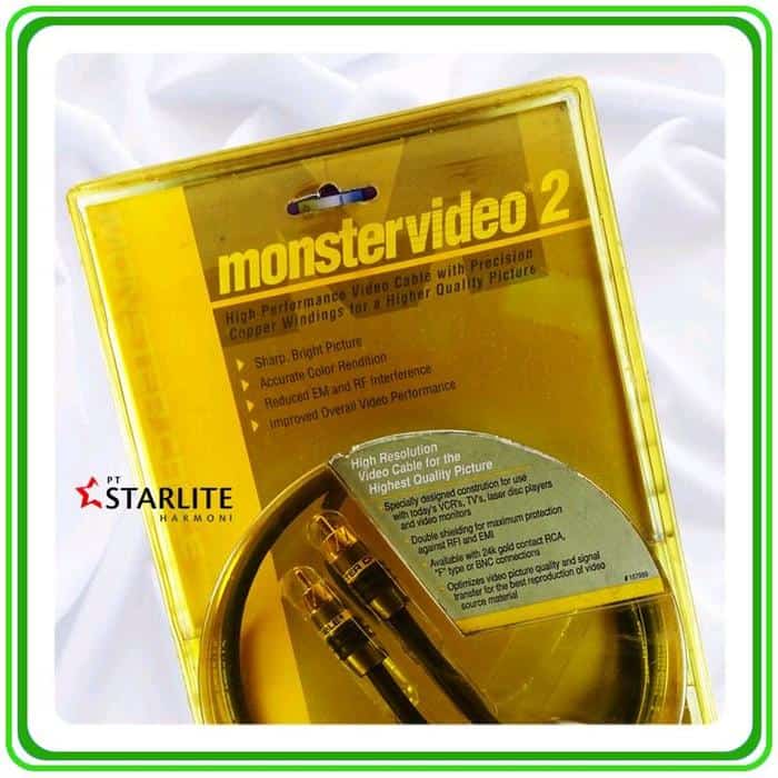 Kabel Video Monster Video 2 RCA (panjang 1.0 m)