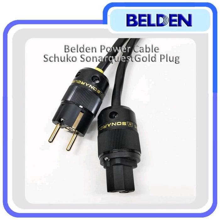 Kabel Listrik Audio Belden 1.5M+Audio Power Plug Schuko SonarquestGold