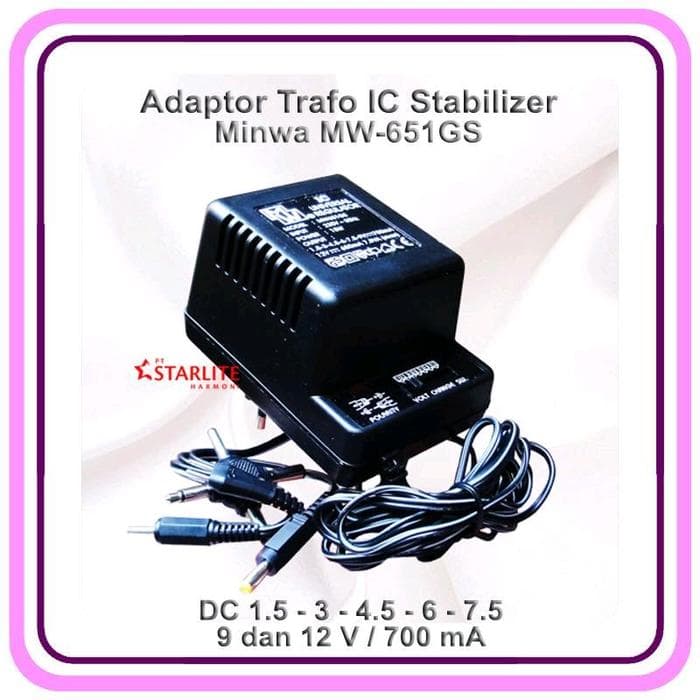 DC Power Suply Adaptor Tegangan Stabilizer Minwa MW651GS