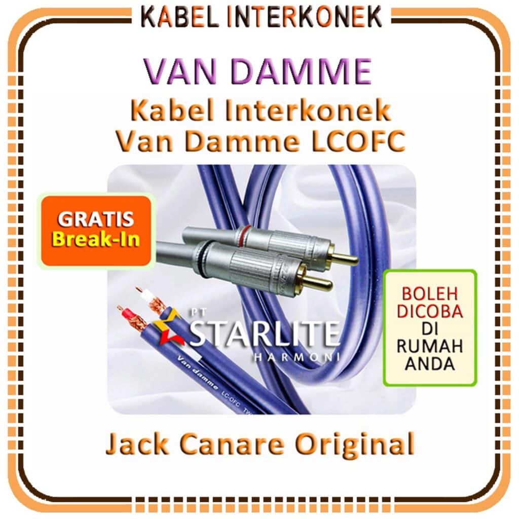 VAN DAMME Hifi-LCOFC Twin Interconnect Cable (1 meter) + Jack Canare