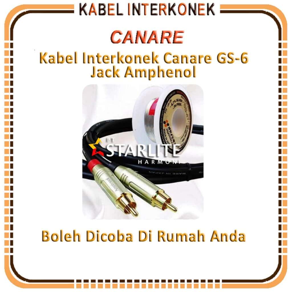 Kabel RCA Interkonek Canare GS-6 Hitam 1.5 m ORI Jepang Jack Amphenol