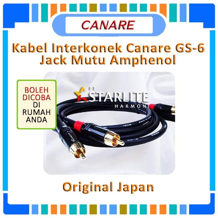 Canare GS-6 Kabel Interkonek Kabel RCA Hitam Jack Mutu Amphenol