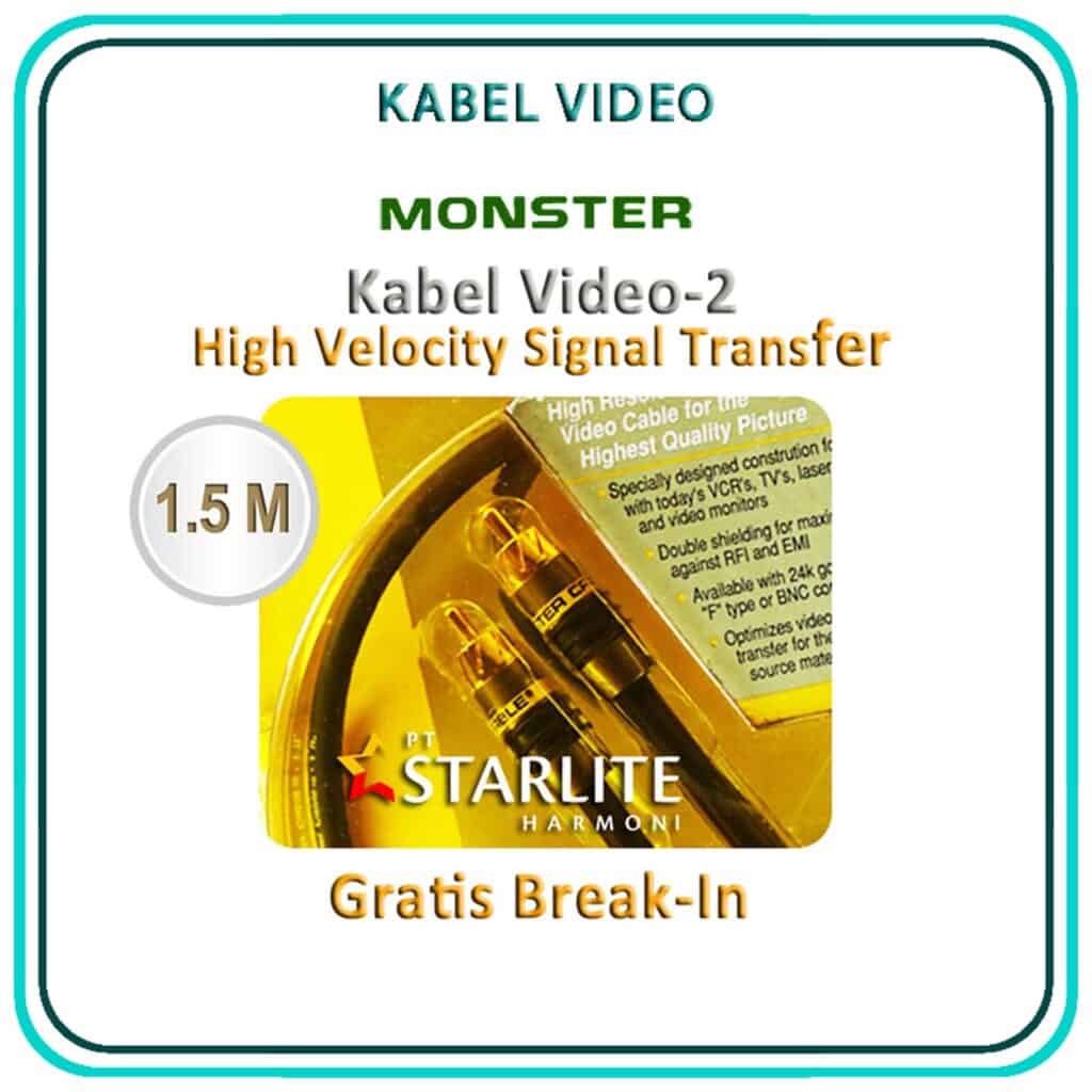 Kabel Video Monster Video 2 RCA (panjang 1.5 m)