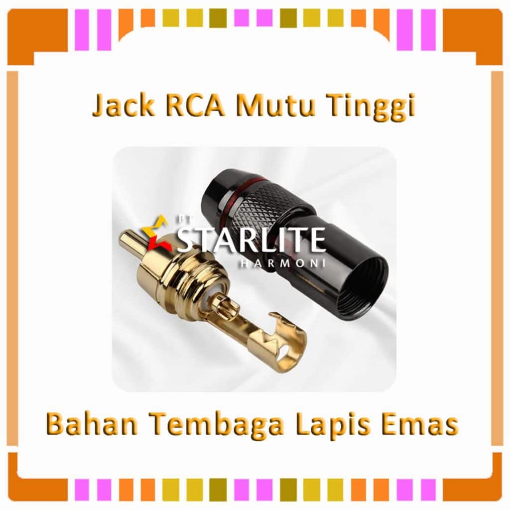 Jack RCA Mutu Tinggi Bahan Tembaga Lapis Emas