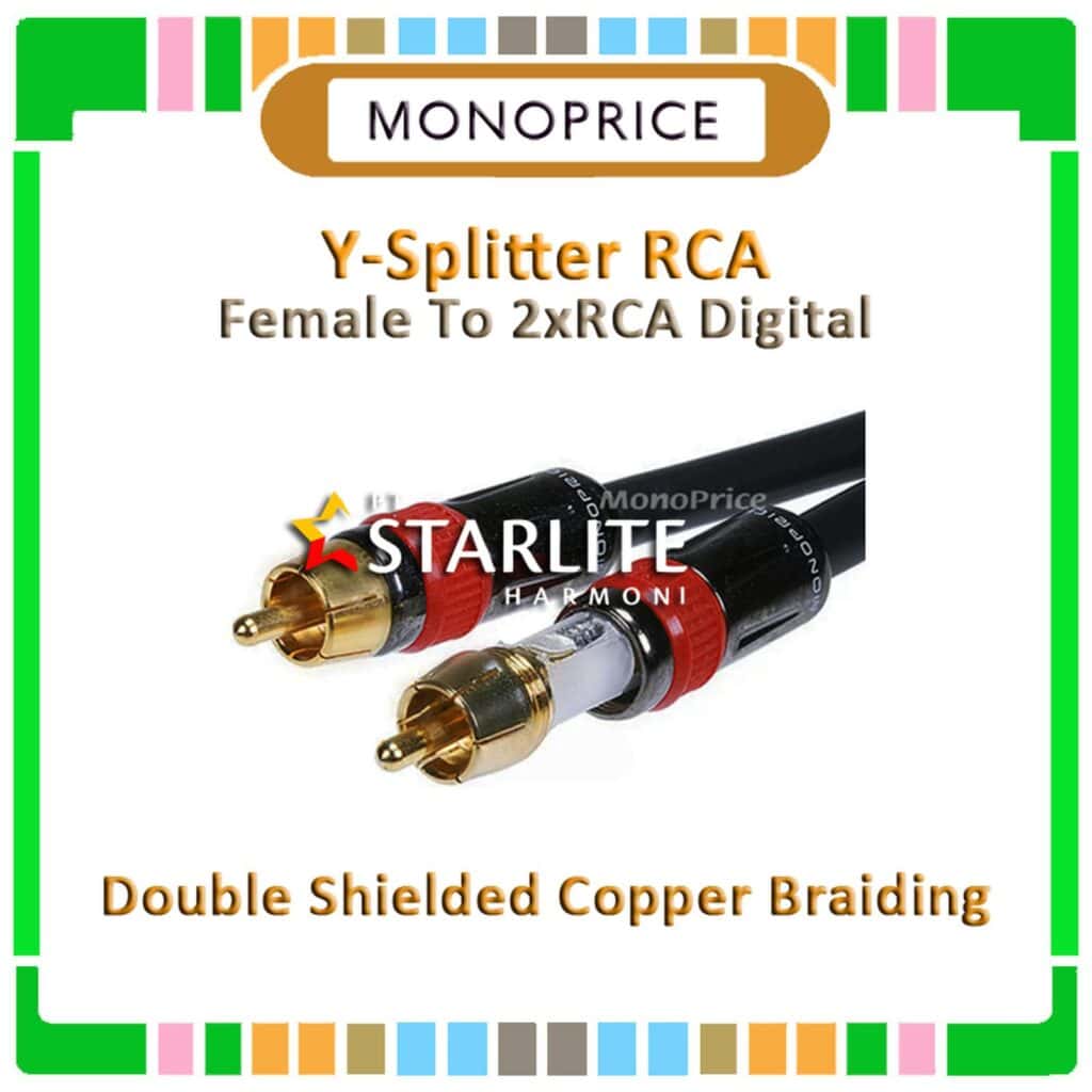 Y-splitter RCA Female to 2x RCA Digital / Coax Adapter