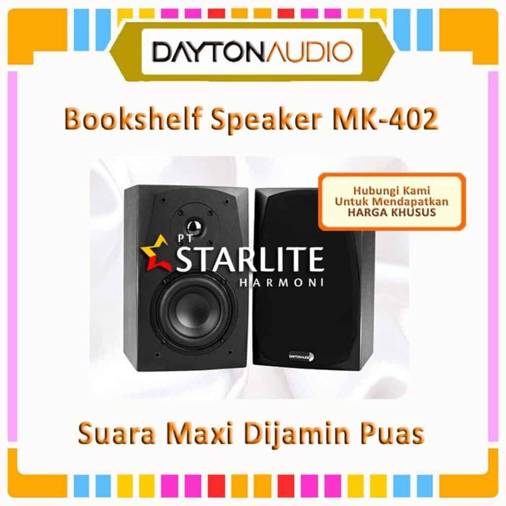 Dayton Audio Bookshelf Speaker MK402 - 4 2Way Hitam Logam 40W RMS/80W Maksimal 5 Tahun Garansi