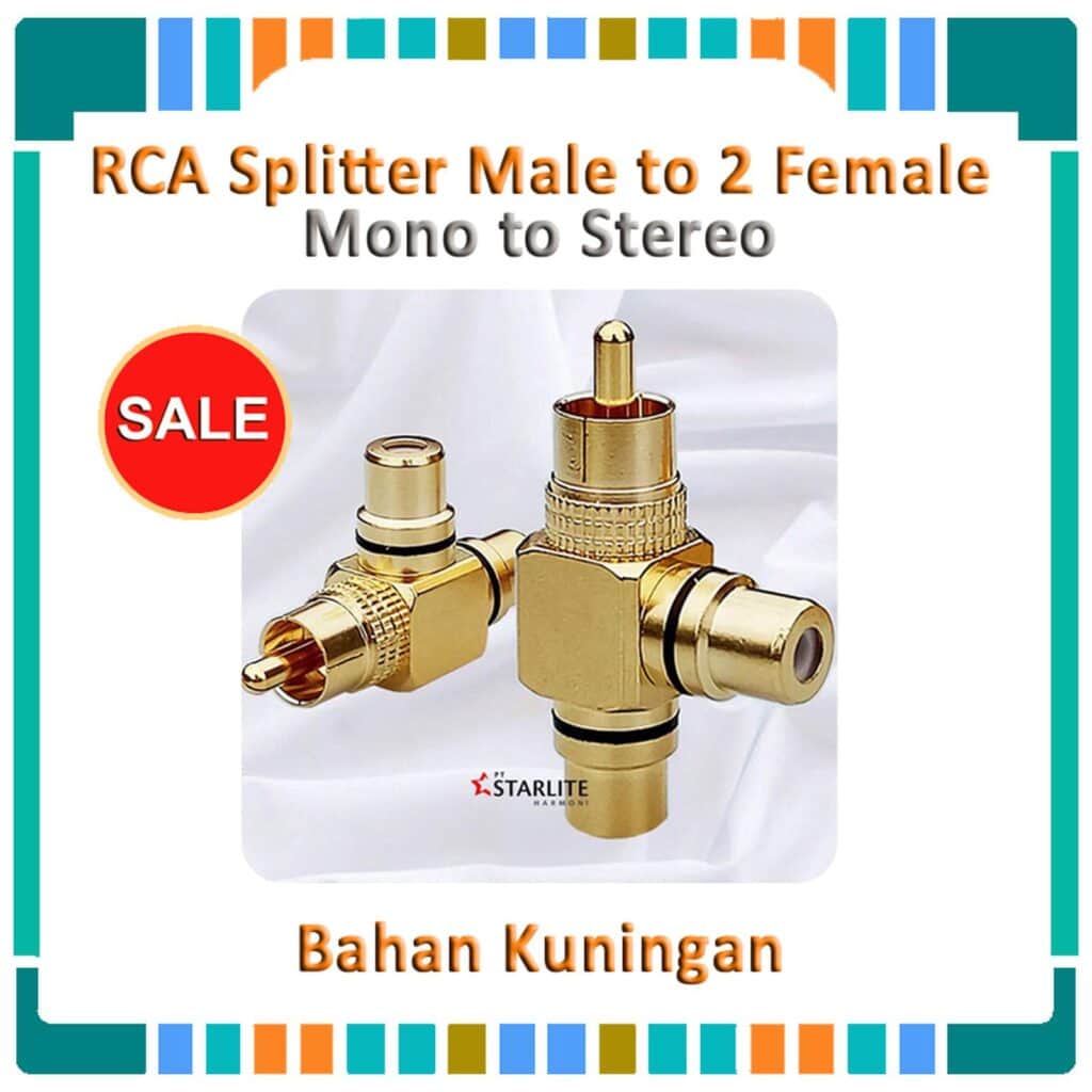 RCA Splitter Male to 2 Female - Mono to Stereo