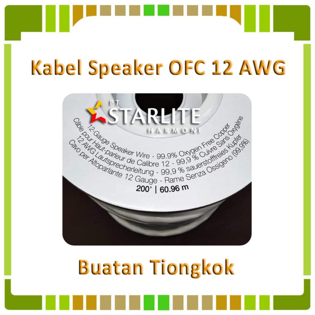 Kabel Speaker OFC - 12 AWG - Diameter Konduktor 2.05 mm