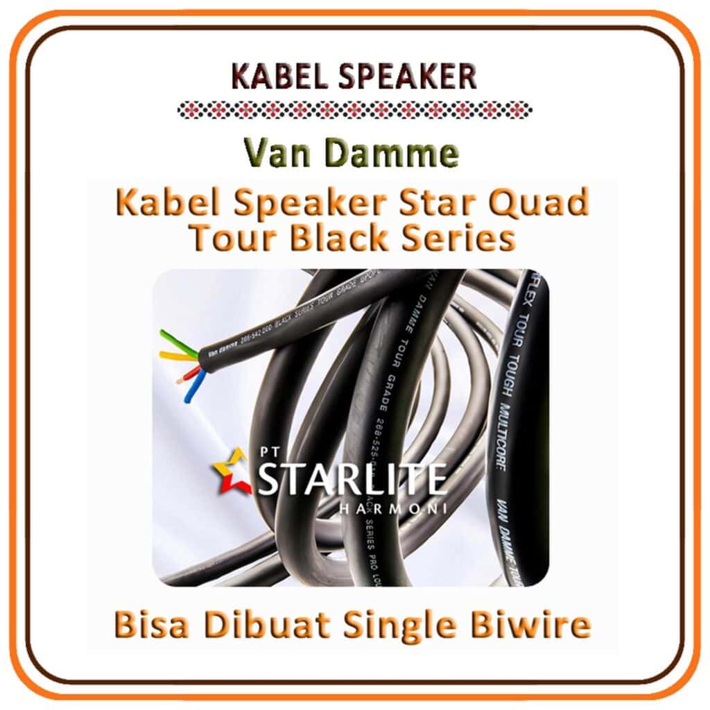 Kabel Speaker Van Damme Star Quad Tour Black Series 4.5 Meter