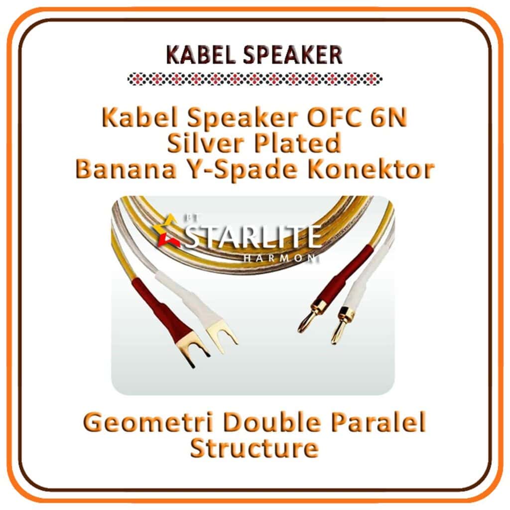 Kabel Speaker OFC 6N Silver Plated Banana Y-Spade Konektor