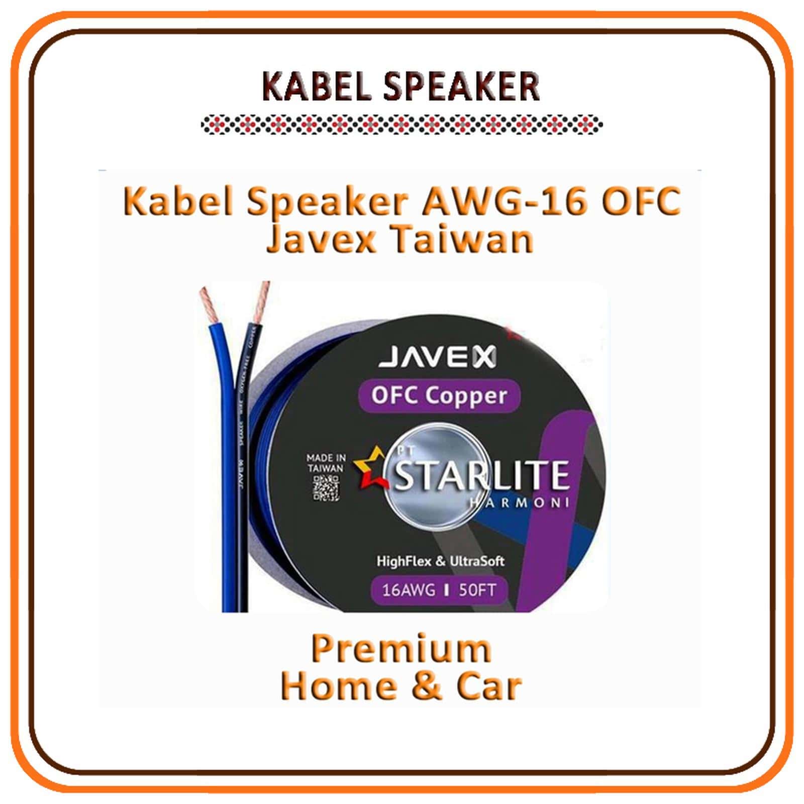 Kabel Speaker premium AWG16 OFC Javex Taiwan