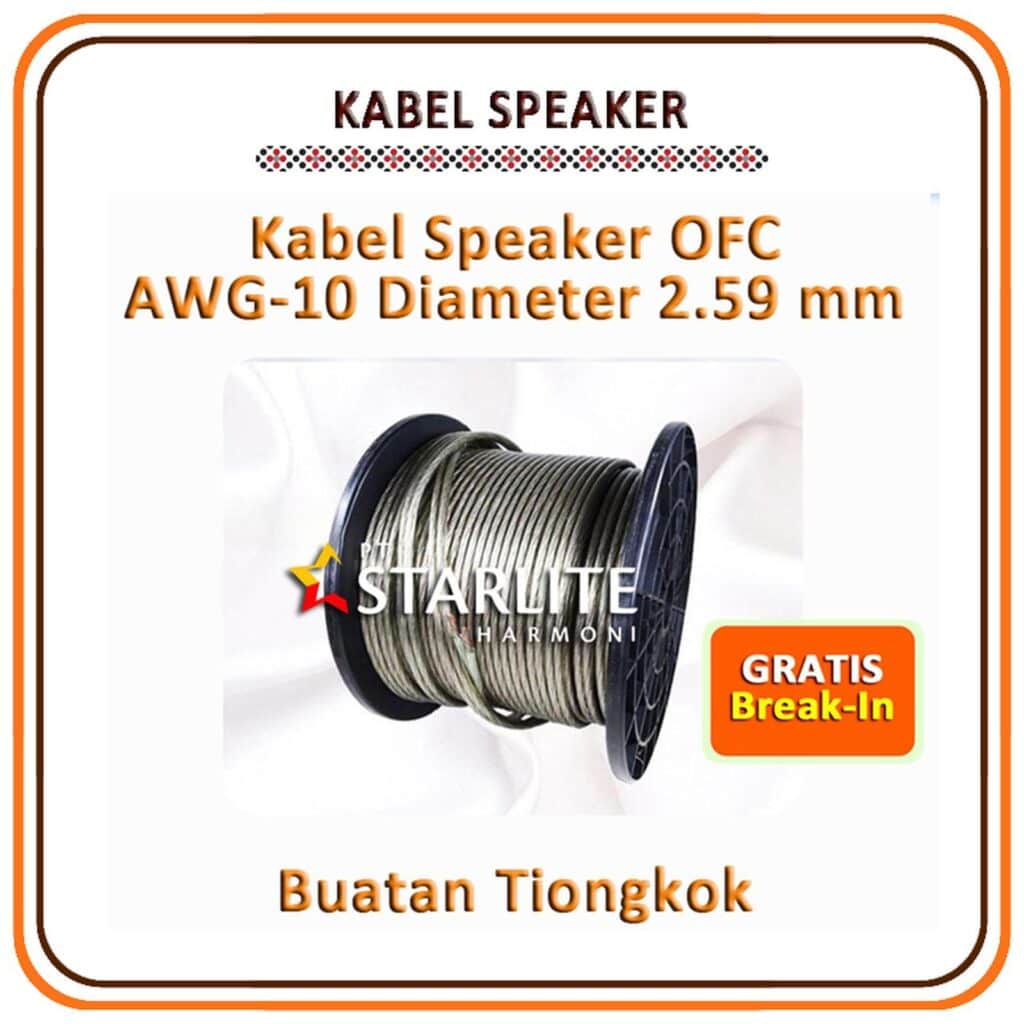Kabel Speaker - OFC 10 AWG - Diameter 2.59 mm