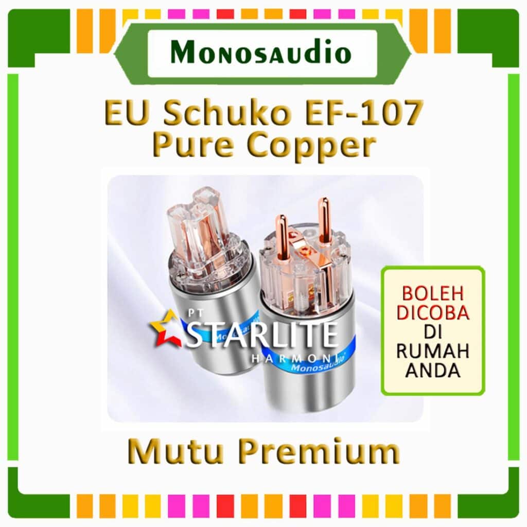 MONOSAUDIO Audio Power Plug Steker EU Schuko Transparan
