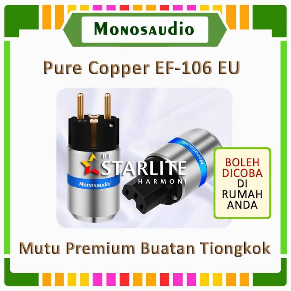 MONOSAUDIO Audio Power Plug + IEC Inlet EU Pure Copper E106/F106 Pair