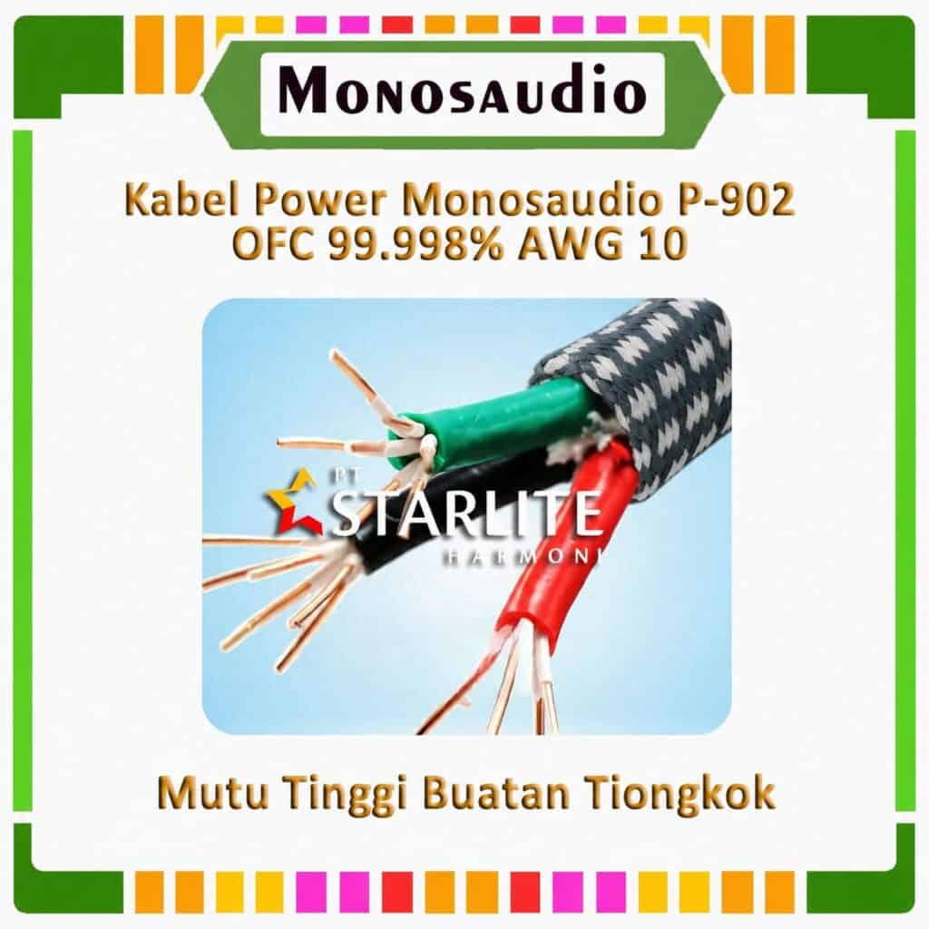 Monosaudio P-902 Kabel Power Hifi, OFC 99.998% AWG 10