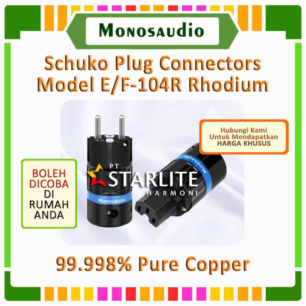 Schuko Plug connectors model EF 104 R Rhodium merk monosaudio