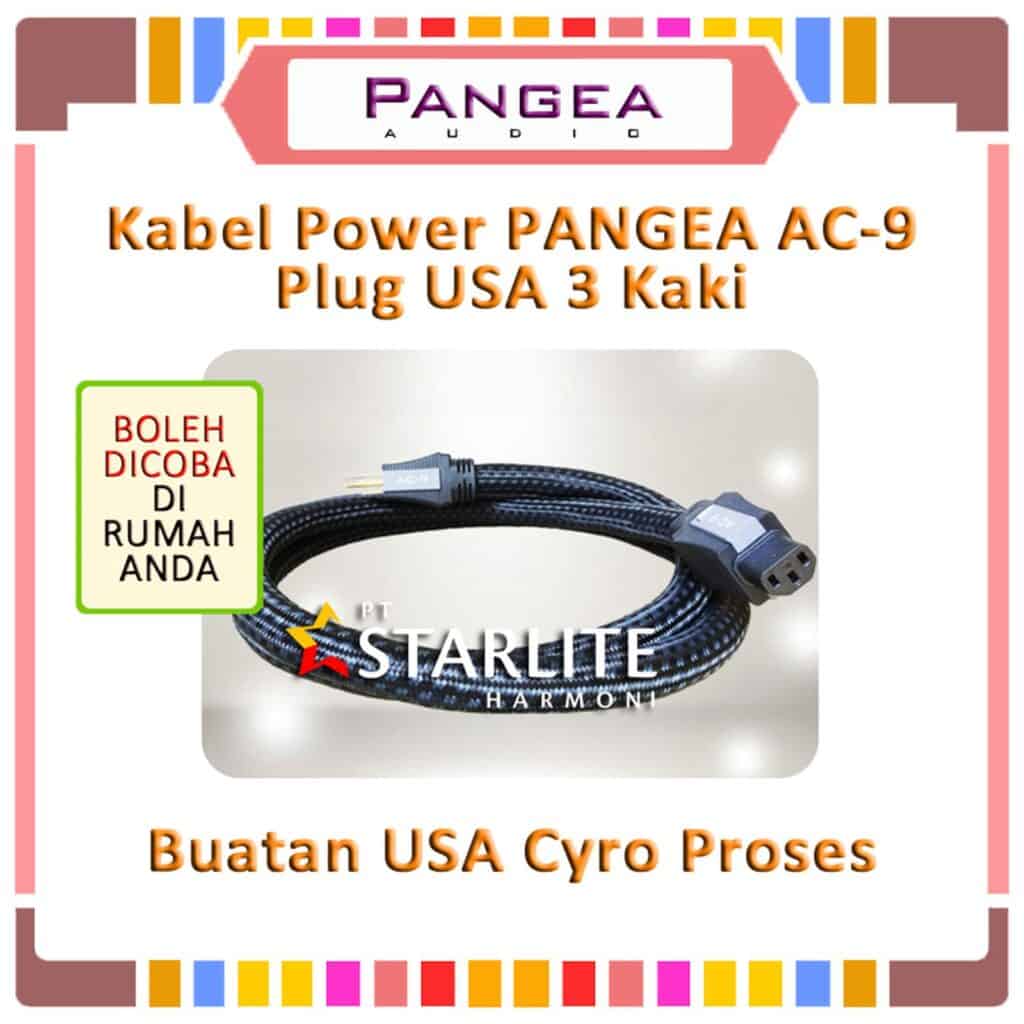 Power Cable PANGEA AC-9 Kabel Power Audio 1,5 meter Plug USA 3 Kaki