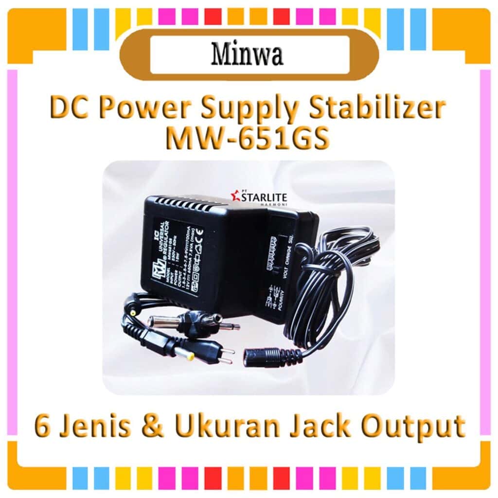 DC Power Suply Adaptor Tegangan Stabilizer Minwa MW651GS