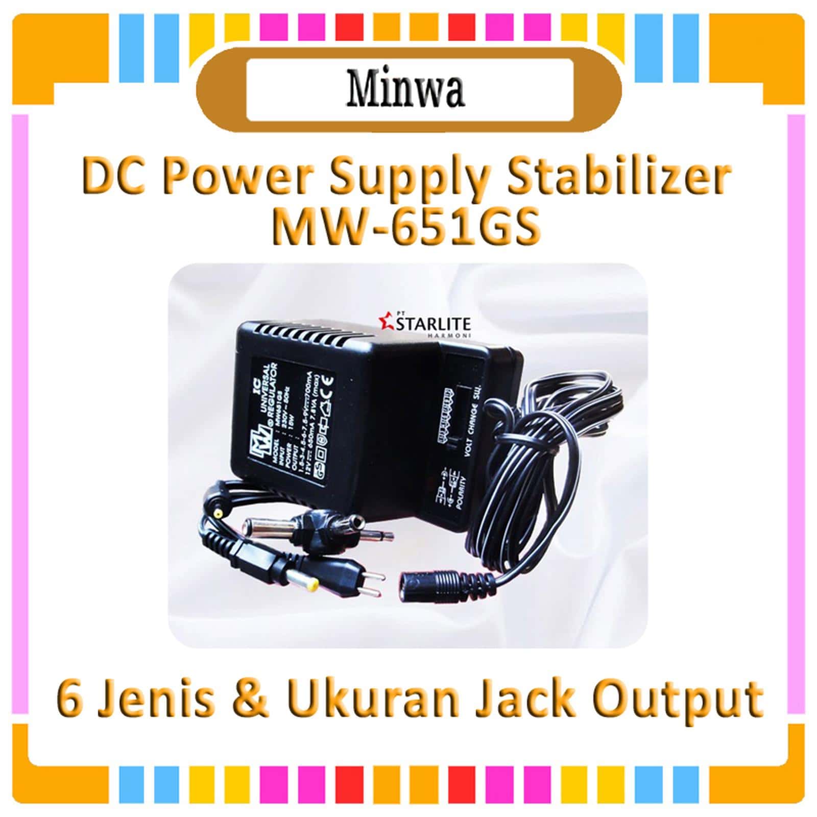 DC Power Suply Adaptor Tegangan Stabilizer Minwa MW651GS