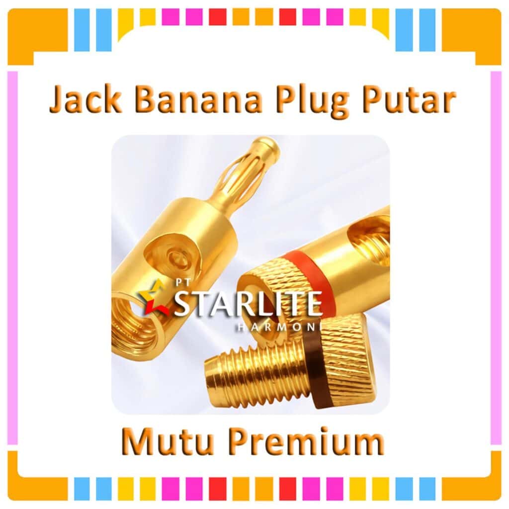Jack Banana Connector Plug Putar - Bahan Tembaga Lapis Emas