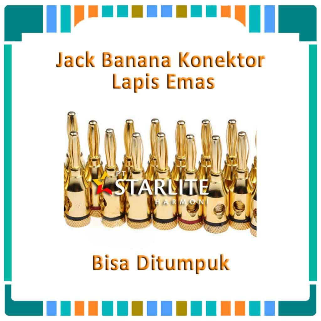 Jack Banana Konektor Banana Plug Lapis Emas