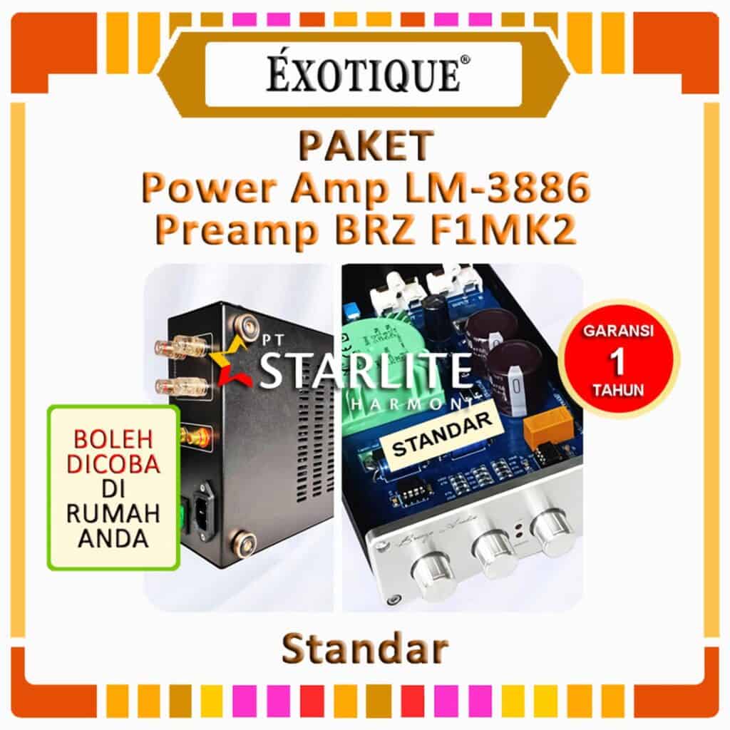 BRZ Preamp F-1 mk.2 + Power Amplifier Exotique LM3886 Paket Standar