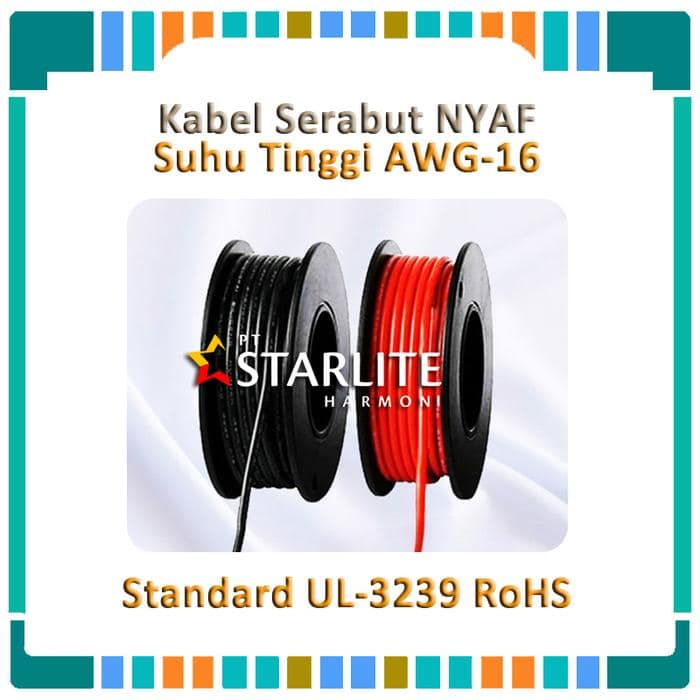 Kabel Serabut NYAF Suhu Tinggi Karet Silikon AWG 16