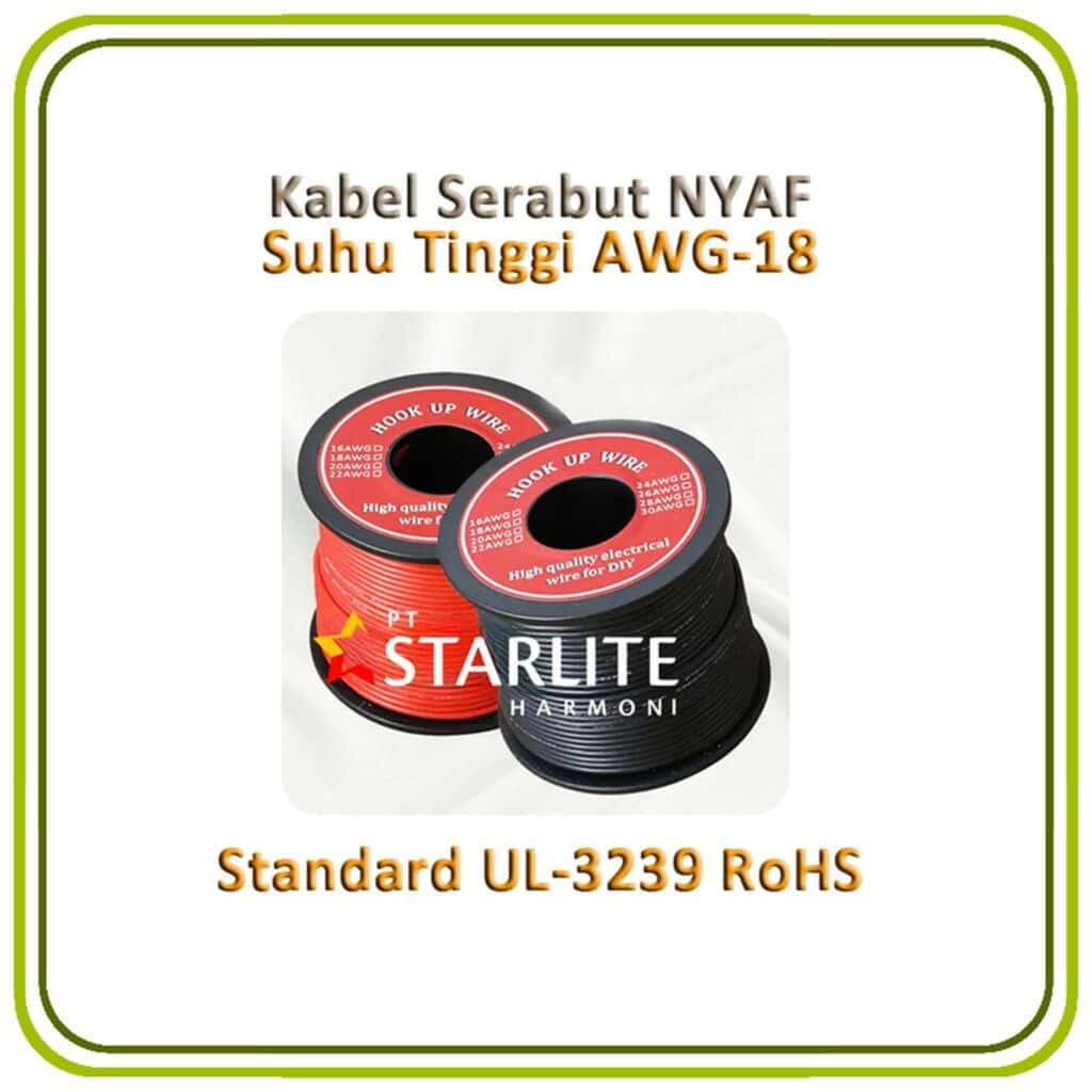Kabel Serabut NYAF Suhu Tinggi Karet Silikon AWG 18
