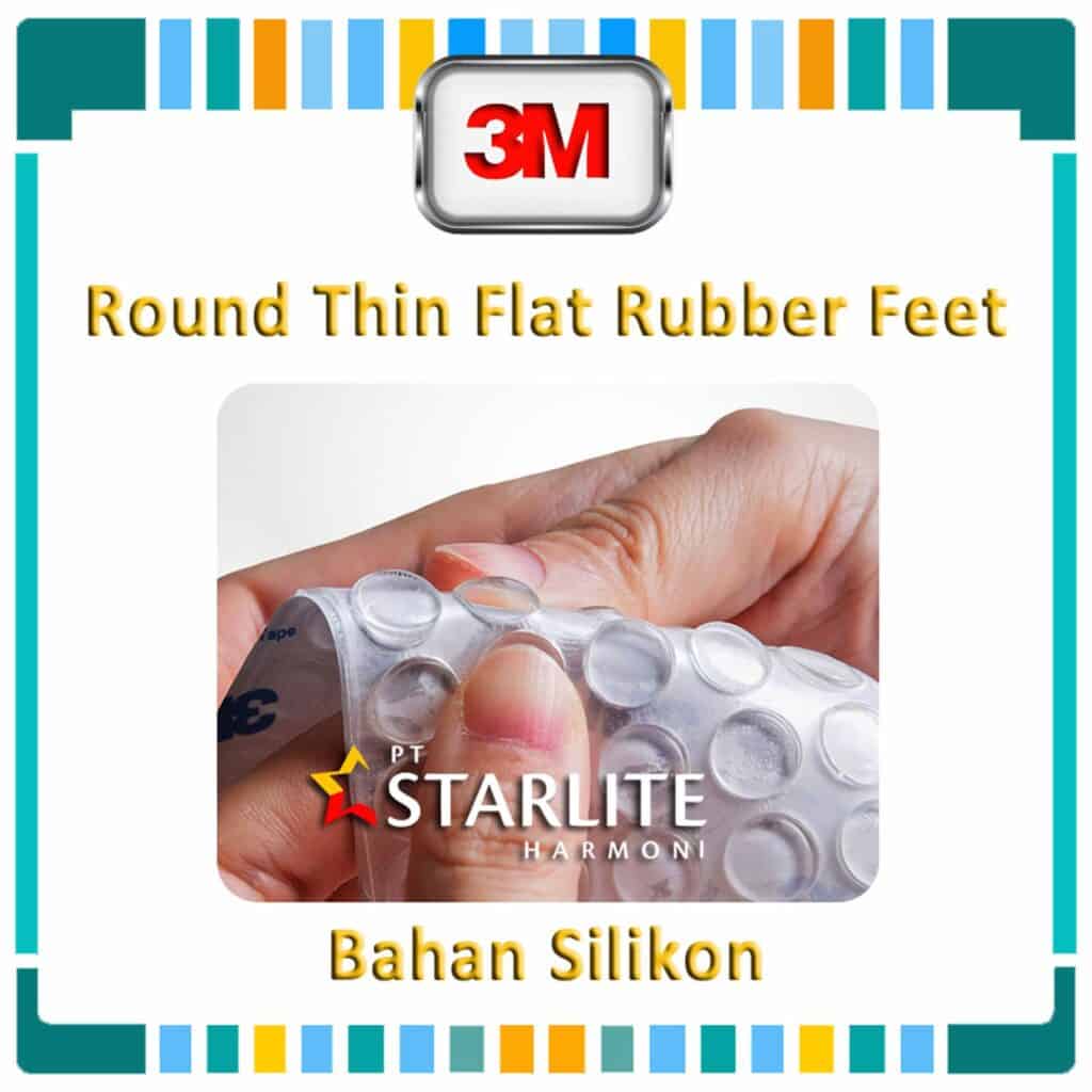3M USA Round Thin Flat Rubber Feet / Kaki Karet - Harga per lembar